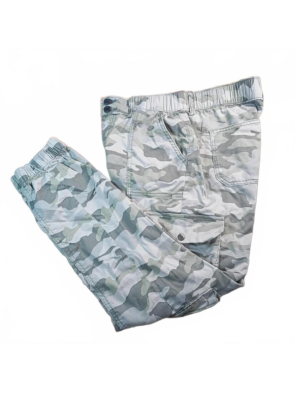 SO High Rise Cargo Jogger Pants in Light Gray Camo, Size M